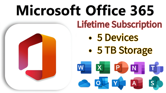 Microsoft Office 365 Professional Plus PC/Mac | Up To 5 Devices | Lifetime (non-subscription)